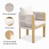 Set mobilier, 6 scaune, masa extensibila, terasa sau gradina, aluminiu si impletitura tip funie, perne incluse, Riviera