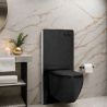 Cadru wc cu rezervor din sticla securizata neagra, dimensiunea 103x50 cm, pentru vas wc suspendat, Nexus