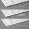 Cadita dus, compozit de marmura, scurgere ascunsa, inaltime 3 cm, Alb, dimensiune: 80-90x120-140-160 cm, GEO10