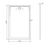 Cadita dus, compozit de marmura, scurgere ascunsa, inaltime 3 cm, Alb, dimensiune: 80-90x120-140-160 cm, GEO10