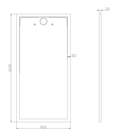 Cadita dus, compozit de marmura, scurgere ascunsa, inaltime 3 cm, Alb, dimensiune: 80-90x120-140-160 cm, GEO10