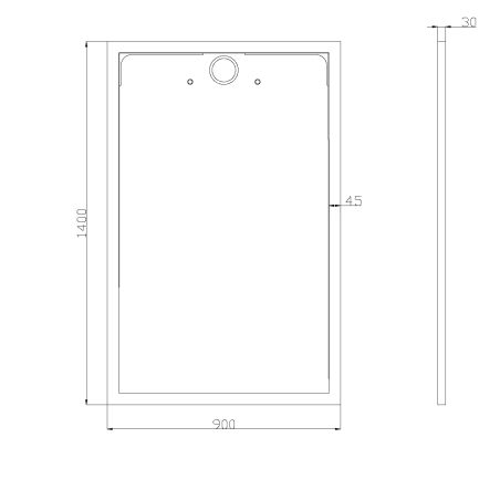 Cadita dus, compozit de marmura, scurgere ascunsa, inaltime 3 cm, Alb, dimensiune: 80-90x120-140-160 cm, GEO10