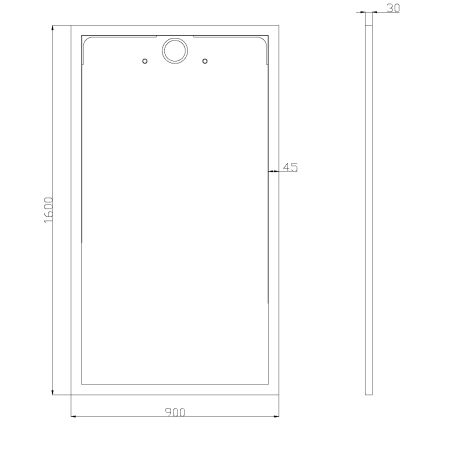 Cadita dus, compozit de marmura, scurgere ascunsa, inaltime 3 cm, Alb, dimensiune: 80-90x120-140-160 cm, GEO10