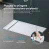 Cadita dus, compozit de marmura, scurgere ascunsa, inaltime 3 cm, Alb, dimensiune: 80-90x120-140-160 cm, GEO10