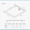 Cadita dus, compozit de marmura, scurgere ascunsa, inaltime 3 cm, Alb, dimensiune: 80-90x120-140-160 cm, GEO10