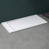 Cadita dus, compozit de marmura, scurgere ascunsa, inaltime 3 cm, Alb, dimensiune: 80-90x120-140-160 cm, GEO10