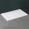 Cadita dus, compozit de marmura, scurgere ascunsa, inaltime 3 cm, Alb, dimensiune: 80-90x120-140-160 cm, GEO10
