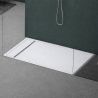 Cadita dus, compozit de marmura, scurgere ascunsa, inaltime 3 cm, Alb, dimensiune: 80-90x120-140-160 cm, GEO10