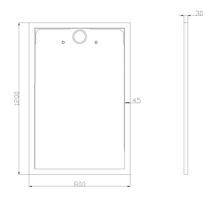 Cadita dus, compozit de marmura, scurgere ascunsa, inaltime 3 cm, Antracit Mat, dimensiune: 80-90x120 cm, GEO10