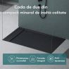 Cadita dus, compozit de marmura, scurgere ascunsa, inaltime 3 cm, Antracit Mat, dimensiune: 80-90x120 cm, GEO10