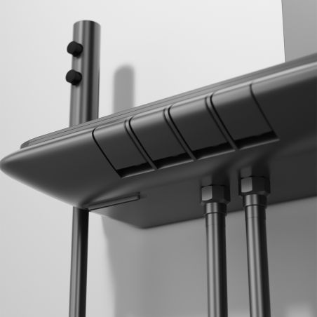 Sistem de dus si cada, 2 dusuri de mana, baterie Piano Keys, 3 functii, montaj  perete, otel, Gun grey, Serano