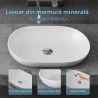 Lavoar EGO 808, Alb, mat, 54x34 cm ,montaj pe blat, compozit marmura