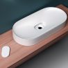 Lavoar EGO 826, Alb Mat, scurgere ascunsa, 71x35.5 cm, compozit marmura, montaj pe blat