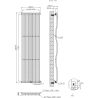Calorifer decorativ,  design curbat,12 elementi, conexiune laterala, 180x50 cm, Alb, Sora
