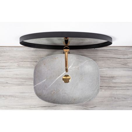 Lavoar EGO-Freja Grey, 50x38 cm, montaj pe blat, ceramica sanitara