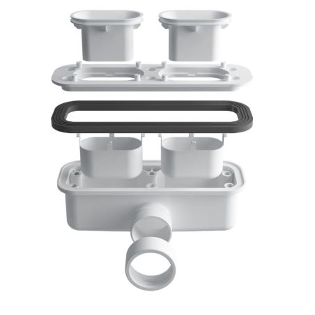 Cadita de dus, Resigilat, compozit, 100 x 80 cm, inaltime 2.5 cm, scurgere ascunsa, decupabila, Gri ciment, Antonio