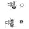 Robinet pentru conexiune laterala, alama, conexiune 1/2”, Alb