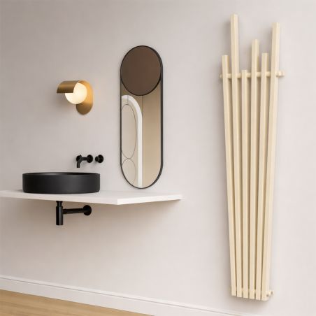 Calorifer, Crem, 180x42 cm, 687 W, 6 elementi, otel, design modern, Enes