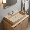 Lavoar Jasmine Mat, Power Color, gaura de baterie,montaj semi-incastrat, ceramica sanitara, 60-80x50 cm, Avelia