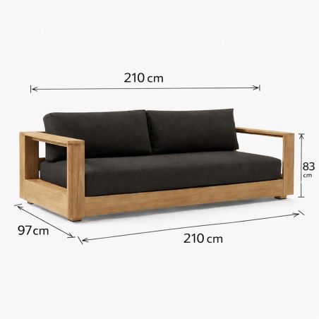 Set mobilier terasa gradina, canapea 2 locuri, 2 fotolii, masuta de cafea, aluminiu, Edenia