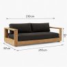 Set mobilier terasa gradina, canapea 2 locuri, 2 fotolii, masuta de cafea, aluminiu, Edenia