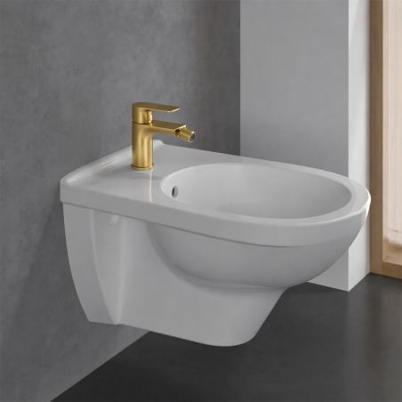 Baterie bideu, Perlator, Alama, Auriu, montaj pe bideu, Zenia