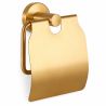 Suport hartie igienica cu clapeta,  Auriu Mat, otel, design modern, Velvet