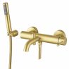 Baterie de cada, montaj pe perete, otel, dus de mana, Auriu Mat, Fino