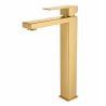 Baterie lavoar, perlator, montaj pe blat, Auriu Mat, inaltime 30 cm, Mira