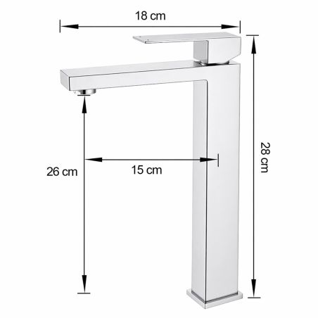 Baterie lavoar, perlator, montaj pe blat, Crom, inaltime 30 cm, Mira