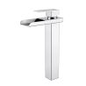 Baterie lavoar, tip cascada, montaj pe blat, Crom, inaltime 31.4 cm, Cortano