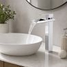 Baterie lavoar, tip cascada, montaj pe blat, Crom, inaltime 31.4 cm, Cortano