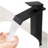 Baterie lavoar, tip cascada, inaltime 30 cm, montaj pe blat, Negru Mat, Avira