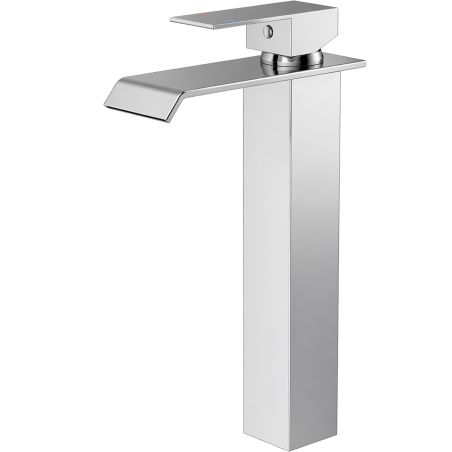 Baterie lavoar, tip cascada, montaj pe blat, Crom, inaltime 30.2 cm, Avira
