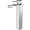 Baterie lavoar, tip cascada, montaj pe blat, Crom, inaltime 30.2 cm, Avira