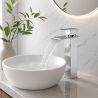 Baterie lavoar, tip cascada, montaj pe blat, Crom, inaltime 30.2 cm, Avira