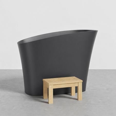 Cada tip japonez,compozit mineral, Antracit Mat, 120x58 cm, Izolare termica, ventil inclus, Freestanding, Sakura