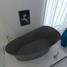 Cada de baie, freestanding, compozit mineral, ventil inclus, Antracit Mat, 150x78 cm, Nice