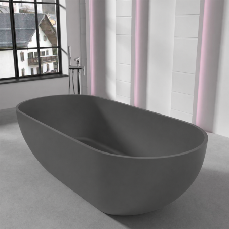 Cada de baie, Compozit Coroian, Antracit Mat, 180x85 cm, Izolare termica, Freestanding, Runa