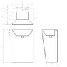 Lavoar stativ EGO 40, Resigilat, Alb Lucios, 60x45x90 cm, montaj pe podea, compozit de marmura, cu gaura baterie