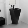 Set vas WC si lavoar stativ Enrico, Negru Mat, Power Colour, montaj pe podea, capac soft-close inclus, ceramica sanitara
