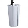 Set vas WC si lavoar stativ Lazio, Alb, ceramica sanitara, montaj pe podea, rezervor inclus, gaura de baterie, capac soft-close