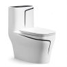 Set vas WC si lavoar stativ Lazio, Alb, ceramica sanitara, montaj pe podea, rezervor inclus, gaura de baterie, capac soft-close