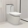 Set vas WC si lavoar stativ Lazio, Alb, ceramica sanitara, montaj pe podea, rezervor inclus, gaura de baterie, capac soft-close