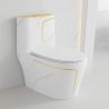 Set vas WC, lavoar stativ Lazio Marble Rimless, Alb, montaj pe podea, rezervor inclus, gaura de baterie, capac soft-close