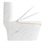 Set vas WC, lavoar stativ Lazio Marble Rimless, Alb, montaj pe podea, rezervor inclus, gaura de baterie, capac soft-close