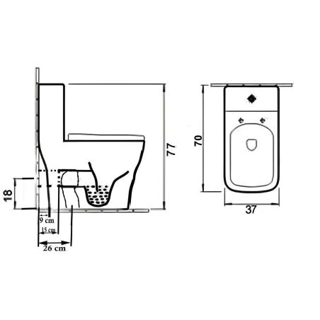 Set vas WC, lavoar stativ Lazio Marble Rimless, Alb, montaj pe podea, rezervor inclus, gaura de baterie, capac soft-close