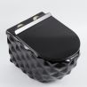 Set vas wc si lavoar, Negru Lucios, montaj suspendat si pe blat, 49x36-61x34 cm, capac duroplast, Sidef