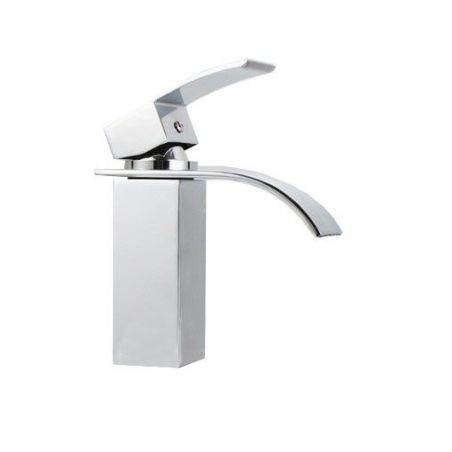 Baterie  lavoar FALCON 18 cm, aspect de cascada, montaj pe chiuveta, finisaj crom