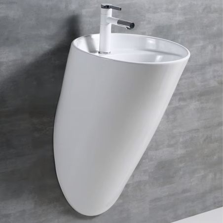 Lavoar, montaj suspendat, 52x44 cm, alb lucios, ceramica sanitara, Angi